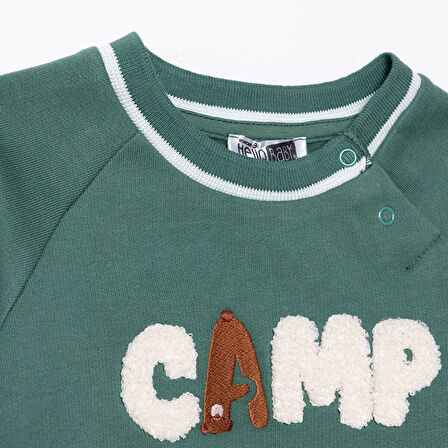 HelloBaby Erkek Bebek Camp Life Sweatshirt Bisiklet Yaka Uzun Kol
