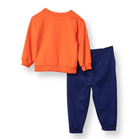 HelloBaby Erkek Bebek Cool Dino Eşofman Takımı Şardonlu Bisiklet Yaka Uzun Kol Lastikli Paça