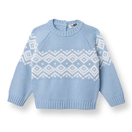 HelloBaby Erkek Bebek Mountain Explorer Kazak Triko Bisiklet Yaka Uzun Kol