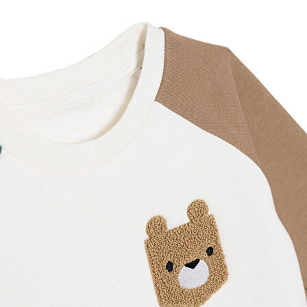 HelloBaby Erkek Bebek Camp Life Sweatshirt Şardonlu Bisiklet Yaka Uzun Kol