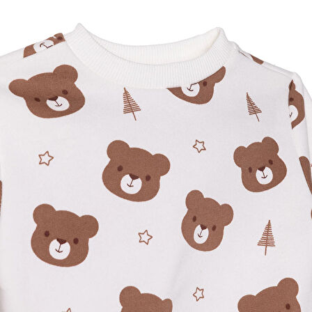 HelloBaby Erkek Bebek Camp Life  Eşofman Takımı Bisiklet Yaka Uzun Kol Lastikli Paça