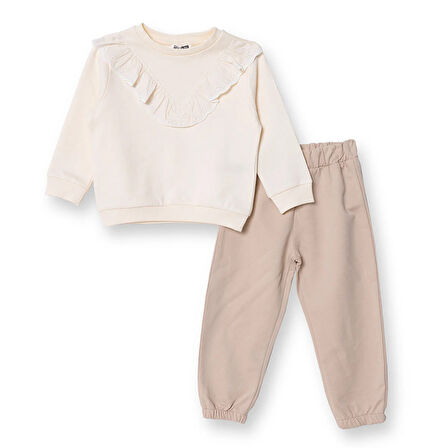 HelloBaby Kız Bebek Bluz - Pantolon Forest Flower Uzun Kol Lastikli