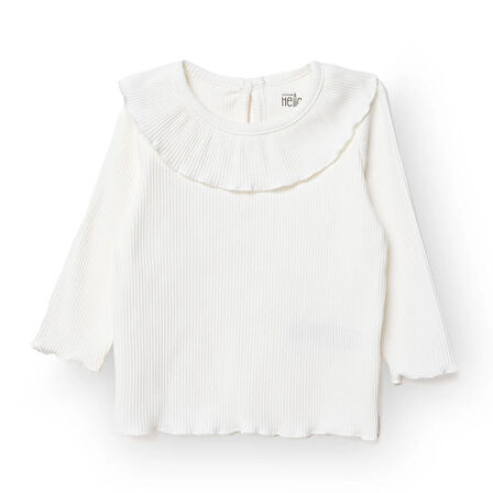 HelloBaby Kız Bebek Yenidoğan Sweatshirt Düğmeli Kaşkorse Bisiklet Yaka Uzun Kol