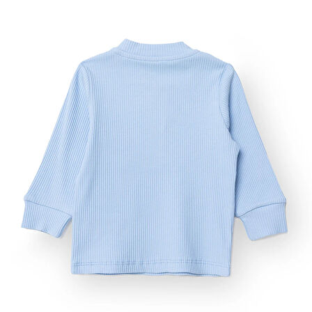 HelloBaby Erkek Bebek Yenidoğan Sweatshirt Düğmeli Kaşkorse Bisiklet Yaka Uzun Kol