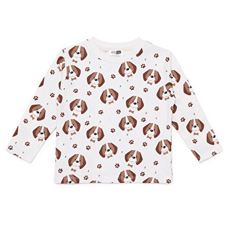 HelloBaby Uzun Kol Tshirt Happy Animals Bisiklet Yaka