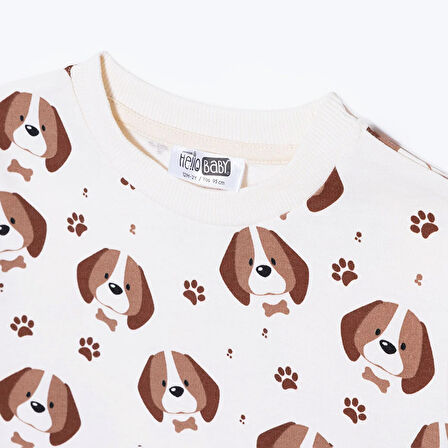 HelloBaby Uzun Kol Tshirt Happy Animals Bisiklet Yaka