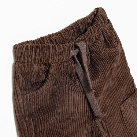 HelloBaby Erkek Bebek Camp Life Eşofman Alt Fitilli Kadife Dokuma Lastikli Paça