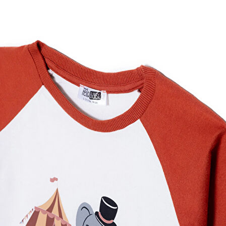 HelloBaby Erkek Bebek Circus Uzun Kol Tshirt Bisiklet Yaka Uzun Kol