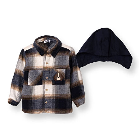 HelloBaby Erkek Bebek Happy Animals Gömlek Kapüşonlu Uzun Kol