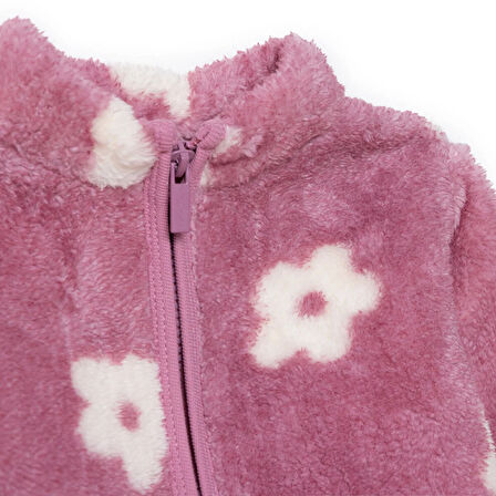 HelloBaby Kız Bebek Enjoy Bear Welsoft Hırka Peluş Bisiklet Yaka Uzun Kol