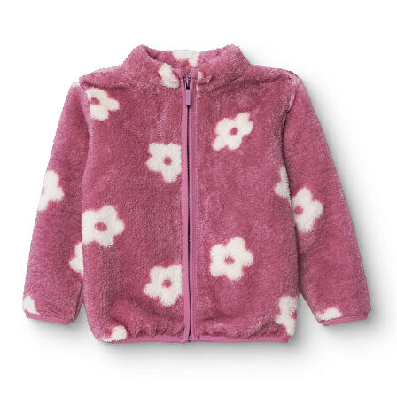 HelloBaby Kız Bebek Enjoy Bear Welsoft Hırka Peluş Bisiklet Yaka Uzun Kol