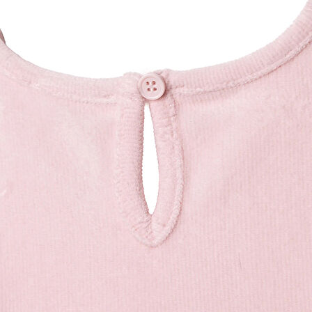 HelloBaby Kız Bebek Enjoy Bear Kadife Elbise Düğmeli Uzun Kol