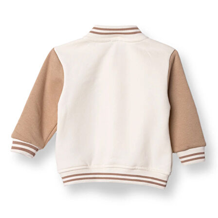 HelloBaby Erkek Bebek Kolej Montları Şardonlu Üç İplik Çıtçıtlı V Yaka Uzun Kol