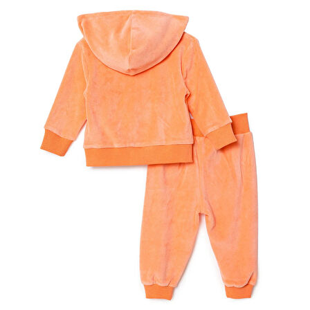 HelloBaby Kız Bebek Winter Cherry Eşofman Takımı İki İplik Fermuarlı Lastikli Paça