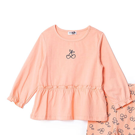 HelloBaby Kız Bebek Winter Cherry Bluz-Tayt Kaşkorse Reçme Paça