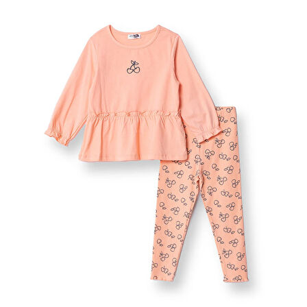 HelloBaby Kız Bebek Winter Cherry Bluz-Tayt Kaşkorse Reçme Paça