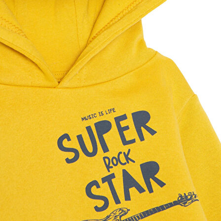 HelloBaby Erkek Bebek Cool Boy Kapüşonlu Sweatshirt İki İplik Kapüşonlu Yaka Uzun Kol