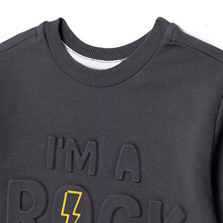 HelloBaby Erkek Bebek Cool Boy Uzun Kol Tshirt İki İplik Bisiklet Yaka Uzun Kol