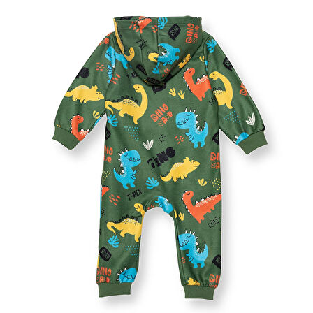 HelloBaby Erkek Bebek Polar Patiksiz Tulum Fermuarlı Uzun Kol Ribanalı Paça