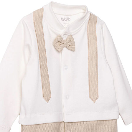 Bebetto Erkek Bebek Yenidoğan Patikli Tulum Baby King Polo Yaka Uzun Kol Patikli Paça