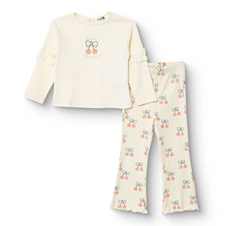 HelloBaby Kız Bebek Winter Cherry Bluz-Tayt Reçme Paça