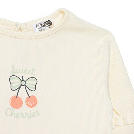 HelloBaby Kız Bebek Winter Cherry Bluz-Tayt Reçme Paça