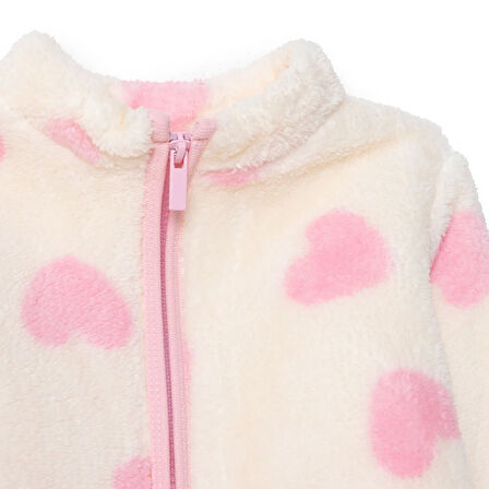 HelloBaby Kız Bebek Monochrome Welsoft Hırka Peluş Uzun Kol