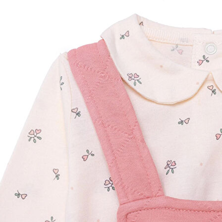 Bebetto Kız Bebek Yenidoğan Jile-Sweatshirt Petite Fleurs Bebe Yaka Uzun Kol