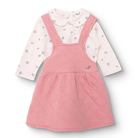 Bebetto Kız Bebek Yenidoğan Jile-Sweatshirt Petite Fleurs Bebe Yaka Uzun Kol