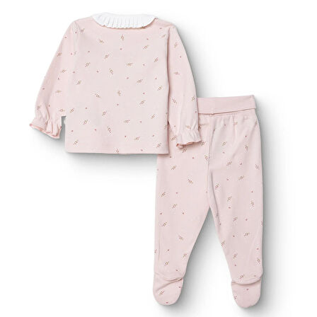 Bebetto Kız Bebek Yenidoğan Tiny Florist Sweatshirt-Patikli Alt Süprem Fırfırlı Yaka Uzun Kol