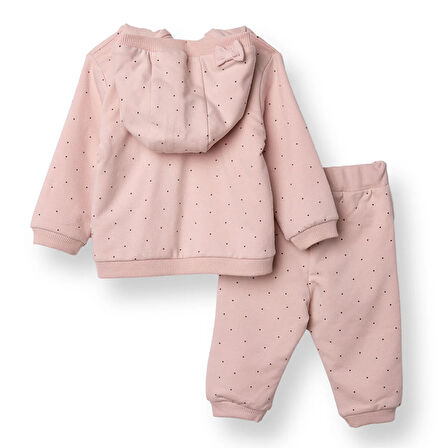 Bebetto Kız Bebek Yenidoğan Mother And Baby Sweatshirt-Hırka-Patik Fermuarlı Bisiklet Yaka Uzun Kol Patiksi