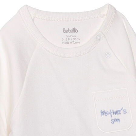 Bebetto Erkek Bebek Yenidoğan Kadife Sweatshirt-Patiksiz Alt Kapüşonlu Yaka Uzun Kol Patiksiz Paça