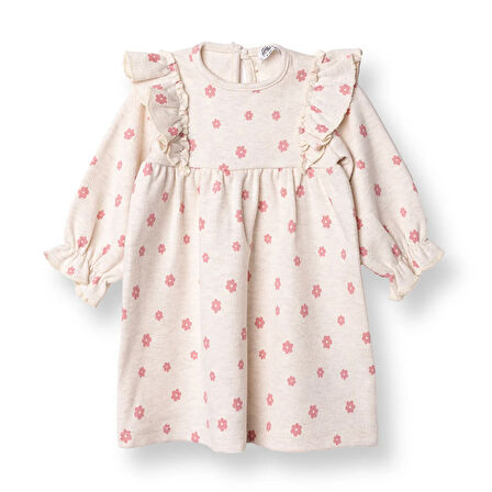 HelloBaby Kız Bebek Monochrome Elbise Kadife Uzun Kol