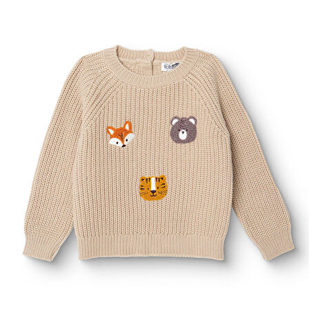 HelloBaby Erkek Bebek Woodland 2 Kazak Triko Bisiklet Yaka Uzun Kol