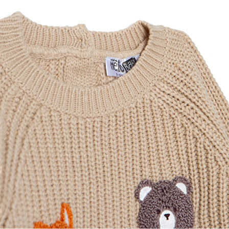 HelloBaby Erkek Bebek Woodland 2 Kazak Triko Bisiklet Yaka Uzun Kol