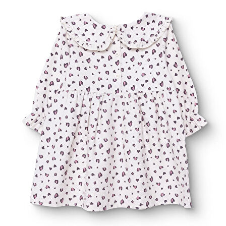 HelloBaby Kız Bebek Elbise Bisiklet Yaka Uzun Kol