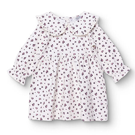 HelloBaby Kız Bebek Elbise Bisiklet Yaka Uzun Kol