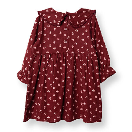 HelloBaby Kız Bebek Elbise Bisiklet Yaka Uzun Kol