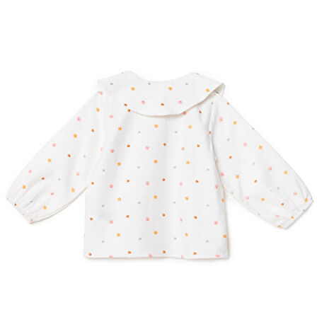 HelloBaby Kız Bebek Gömlek Düğmeli Bebe Yaka Uzun Kol