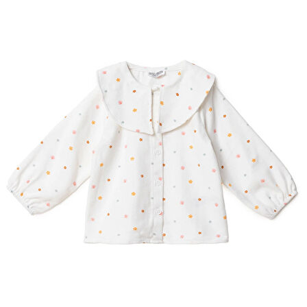 HelloBaby Kız Bebek Gömlek Düğmeli Bebe Yaka Uzun Kol
