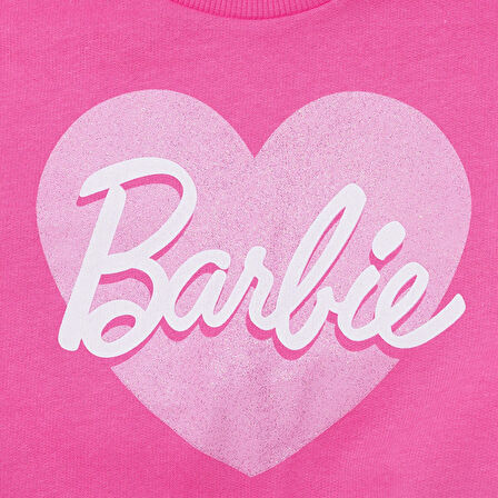 Barbie Kız Bebek Eşofman Takımı Bisiklet Yaka Uzun Kol Ribanalı Paça