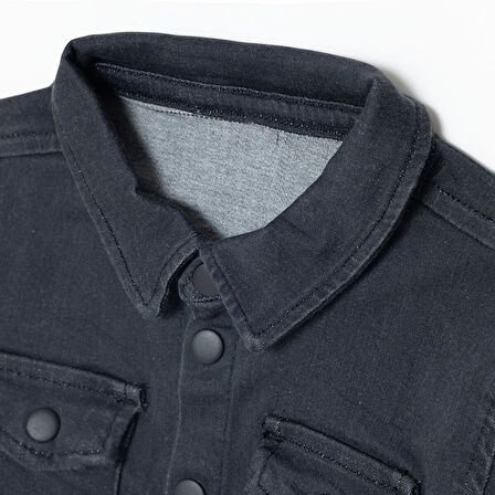 HelloBaby Erkek Bebek Cool Boy Gömlek Denim Modelli Yaka Uzun Kol