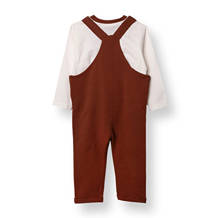 HelloBaby Erkek Bebek Salopet-Sweatshirt İki İplik Bisiklet Yaka Uzun Kol Reçme Paça