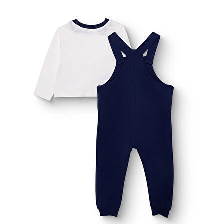 HelloBaby Erkek Bebek Salopet-Sweatshirt İki İplik Bisiklet Yaka Uzun Kol Reçme Paça