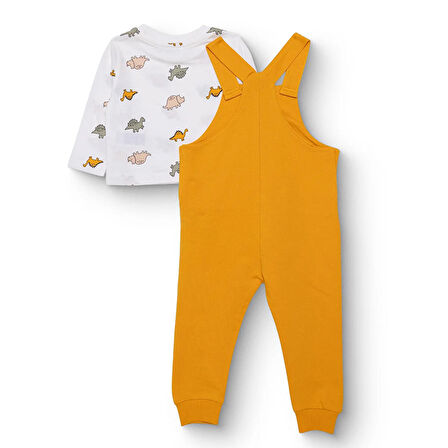 HelloBaby Erkek Bebek Salopet-Sweatshirt İki İplik Bisiklet Yaka Uzun Kol Reçme Paça