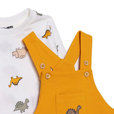 HelloBaby Erkek Bebek Salopet-Sweatshirt İki İplik Bisiklet Yaka Uzun Kol Reçme Paça