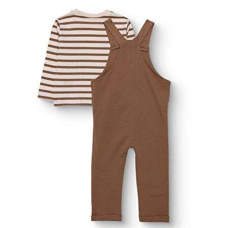 HelloBaby Erkek Bebek Salopet-Sweatshirt İki İplik Bisiklet Yaka Uzun Kol Reçme Paça