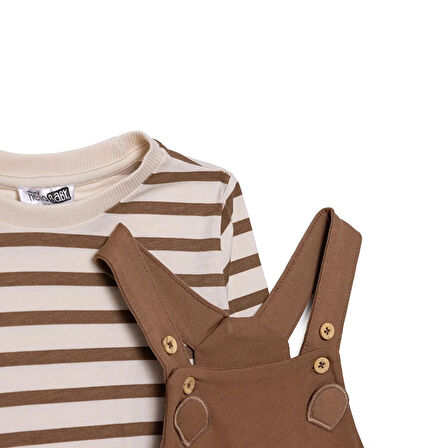 HelloBaby Erkek Bebek Salopet-Sweatshirt İki İplik Bisiklet Yaka Uzun Kol Reçme Paça