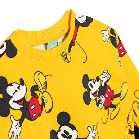 Disney Erkek Bebek Eşofman Takımı İki İplik Bisiklet Yaka Uzun Kol Ribanalı Paça