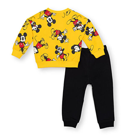 Disney Erkek Bebek Eşofman Takımı İki İplik Bisiklet Yaka Uzun Kol Ribanalı Paça